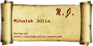 Mihalek Júlia névjegykártya