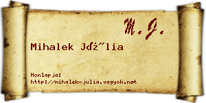 Mihalek Júlia névjegykártya